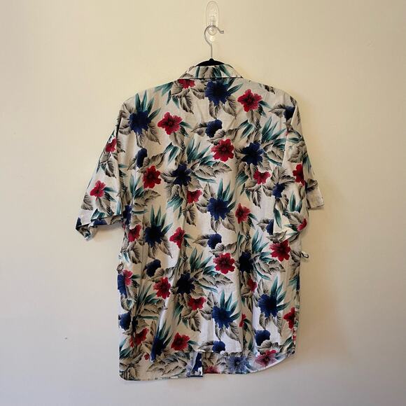 Vintage 24W44 1980s Hawaiian button down t-shirt tropical beach vacation cotton - Picture 5 of 7